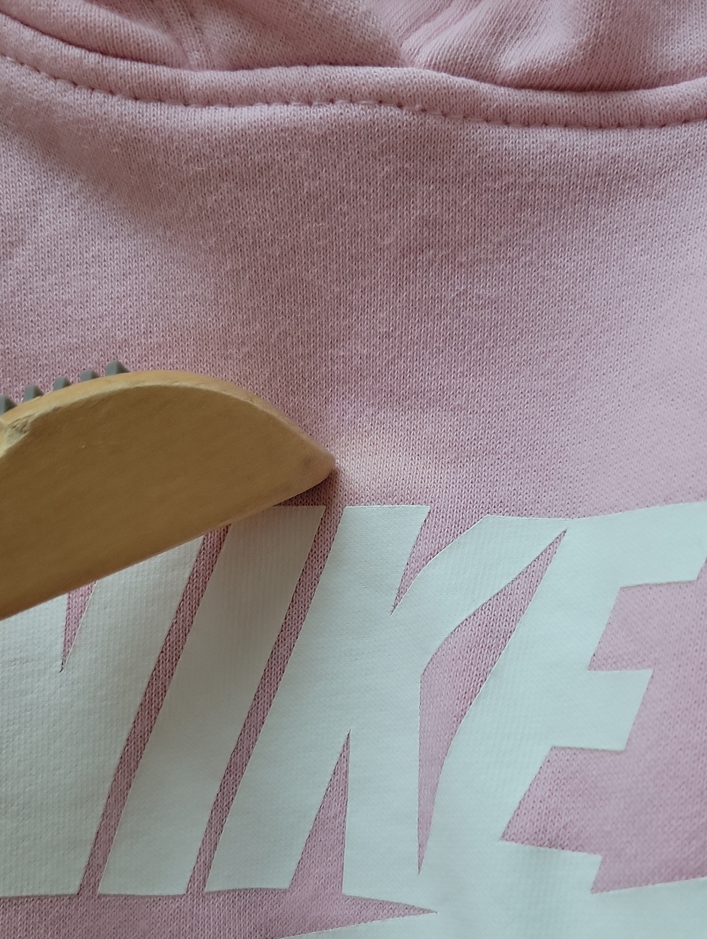 Nike Light Pink Cropped Hoodie with White Swoosh - Picture 7 of 9
